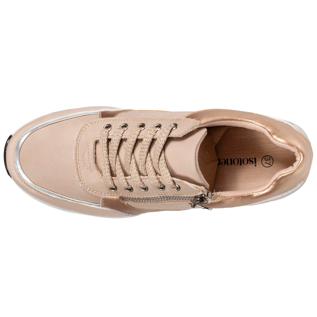 Baskets Femme CONFORT PLUS talon zipp es Beige