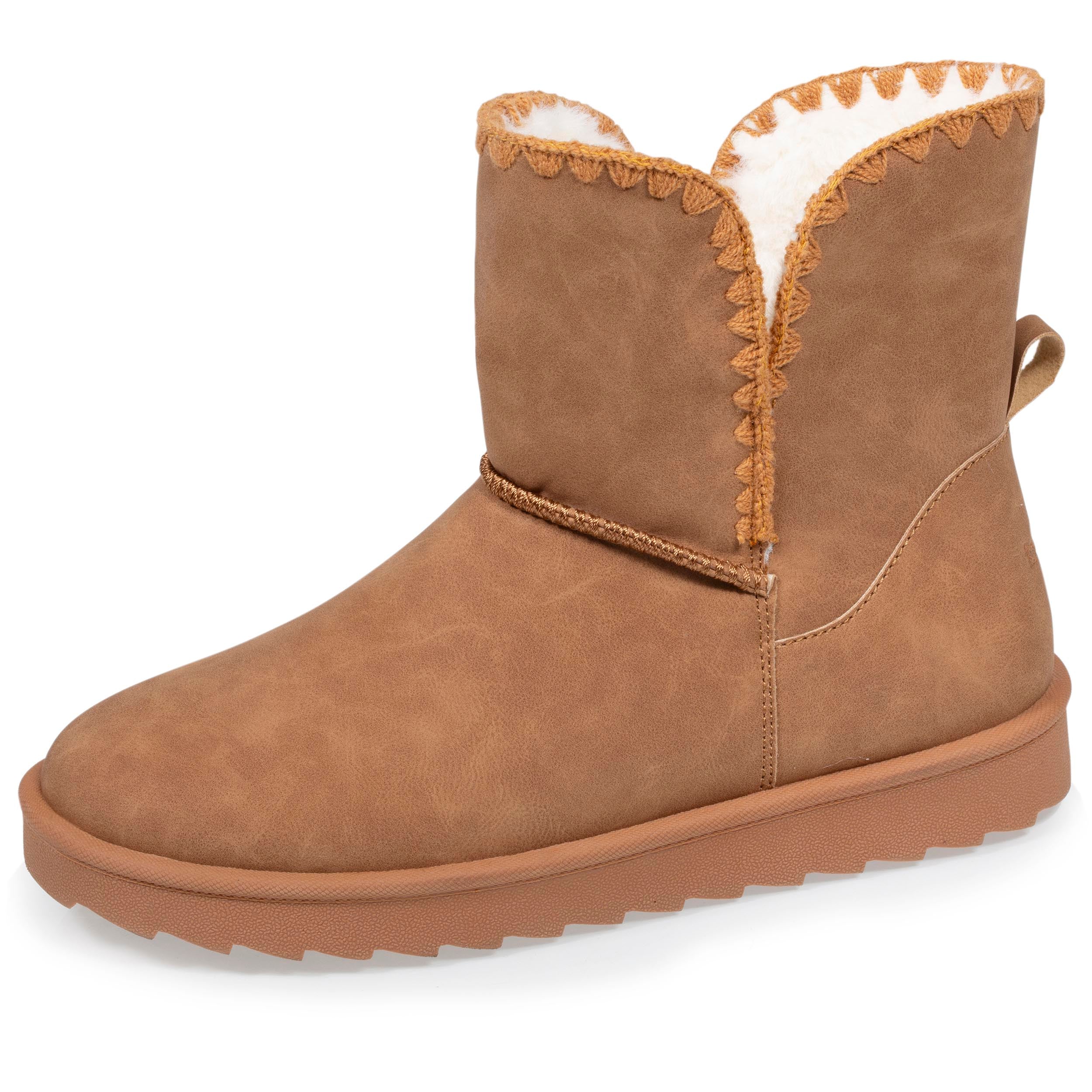 Bottines haute Femme imitation fourrure Camel Isotoner