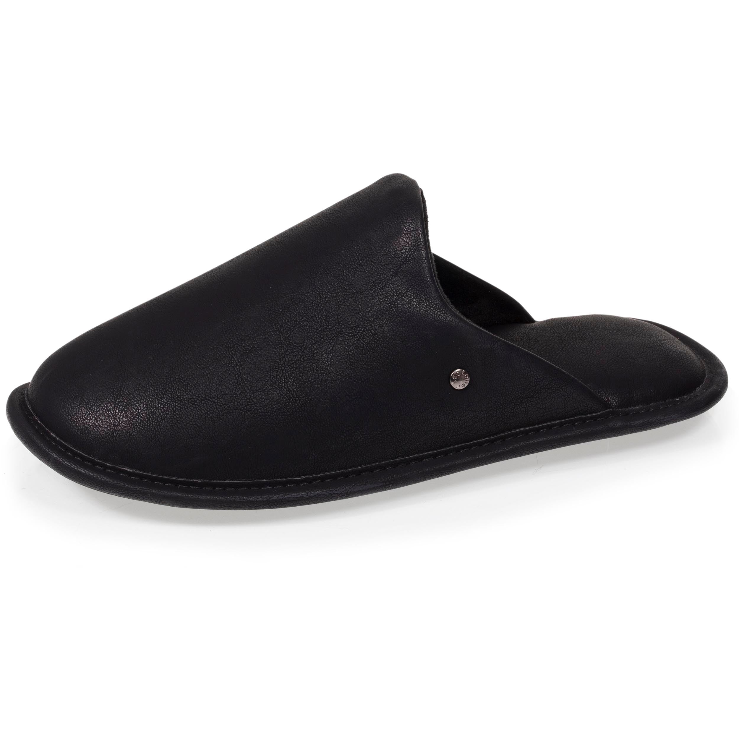 Chausson mules Homme cuir synthétique Noir Isotoner