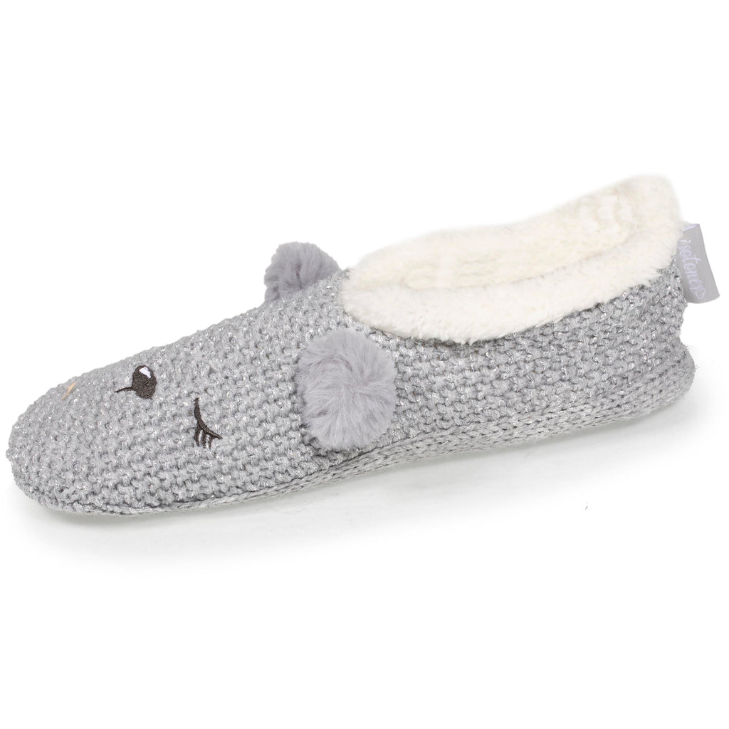 Chaussons Chaussettes Femmes Gris Clair - Chaukers