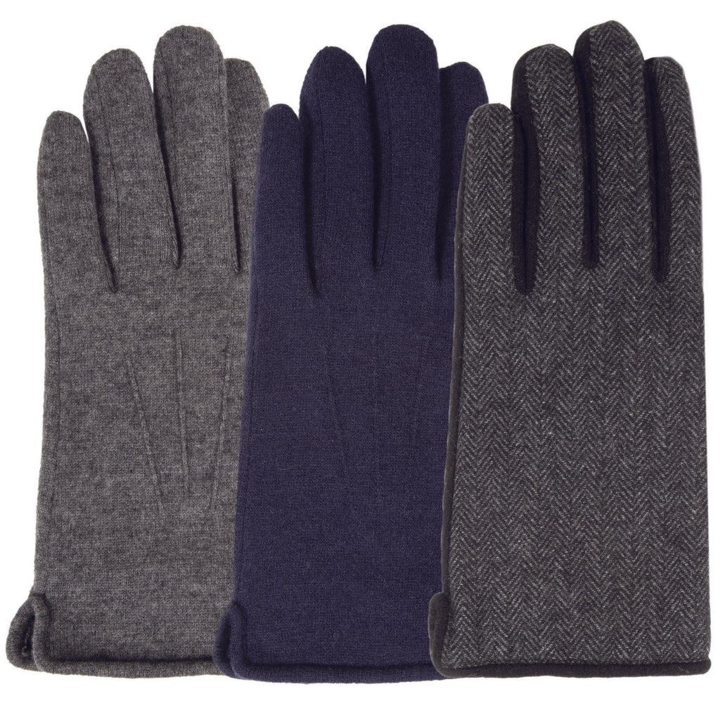 Isotoner Gants Homme Laine Tactile Doublé Gris chiné