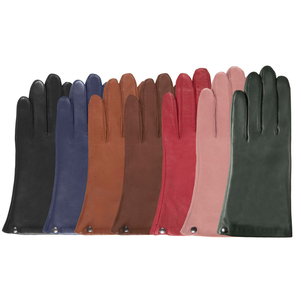 Gants Femme Isotoner Coutures Apparentes Cuir Doublé Soie 68322