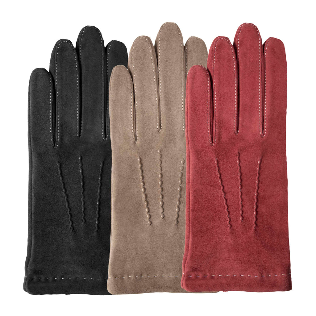 GOURS – gants d'hiver en cuir véritable pour femme, doublure polaire douce,  noir, peau de chèvre