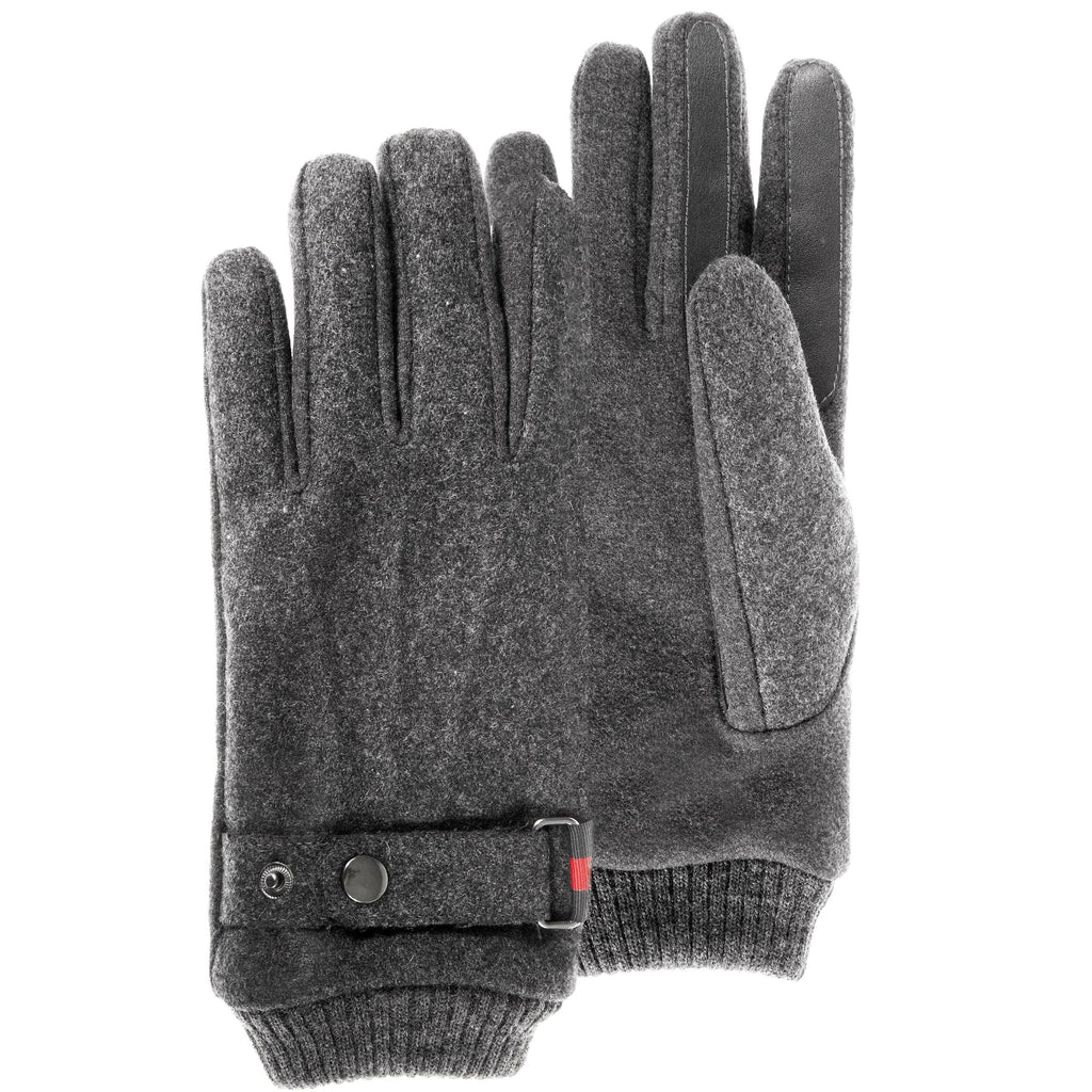 Gants Homme tissu lainé Gris chiné –