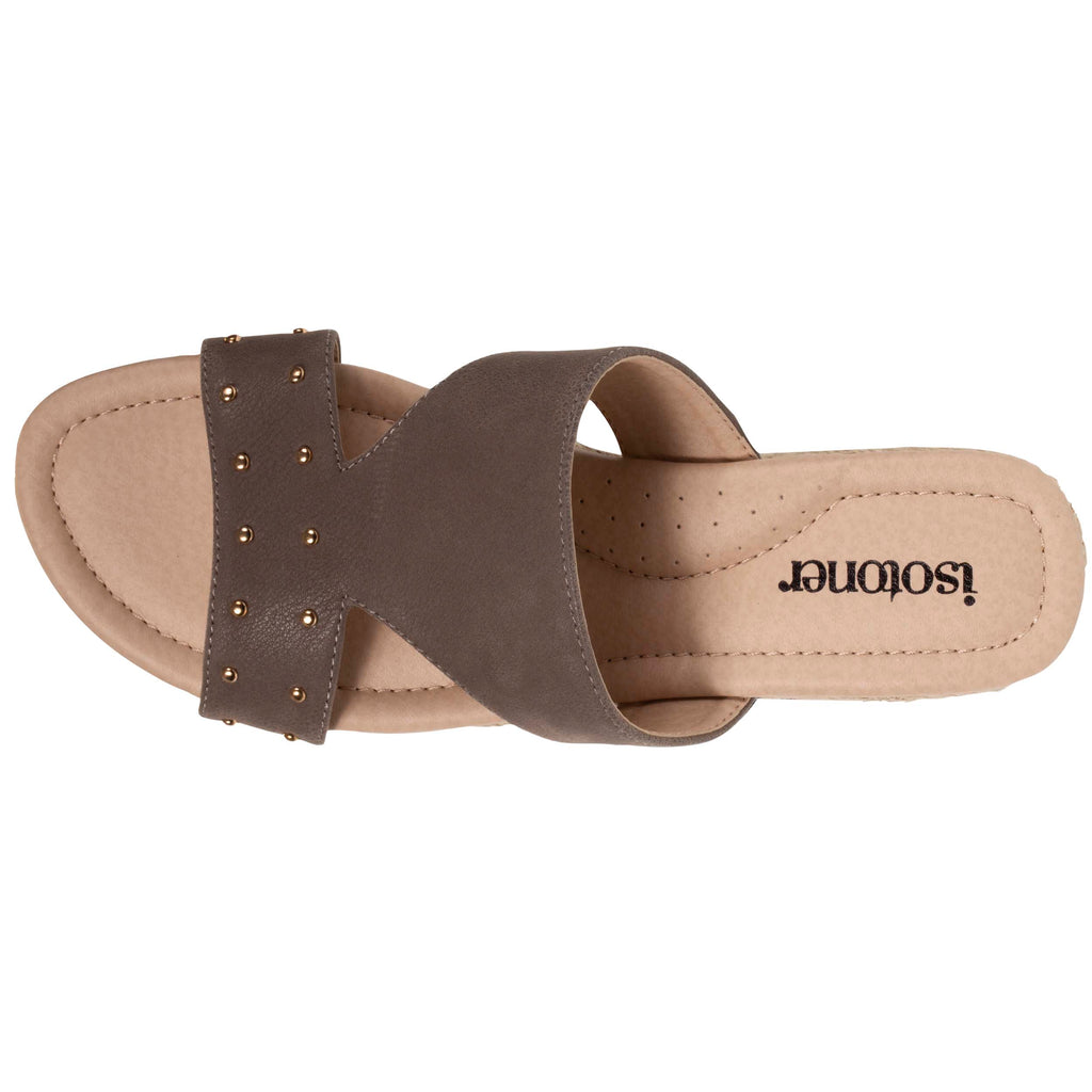 Mules Femme clout es Talon Taupe Isotoner