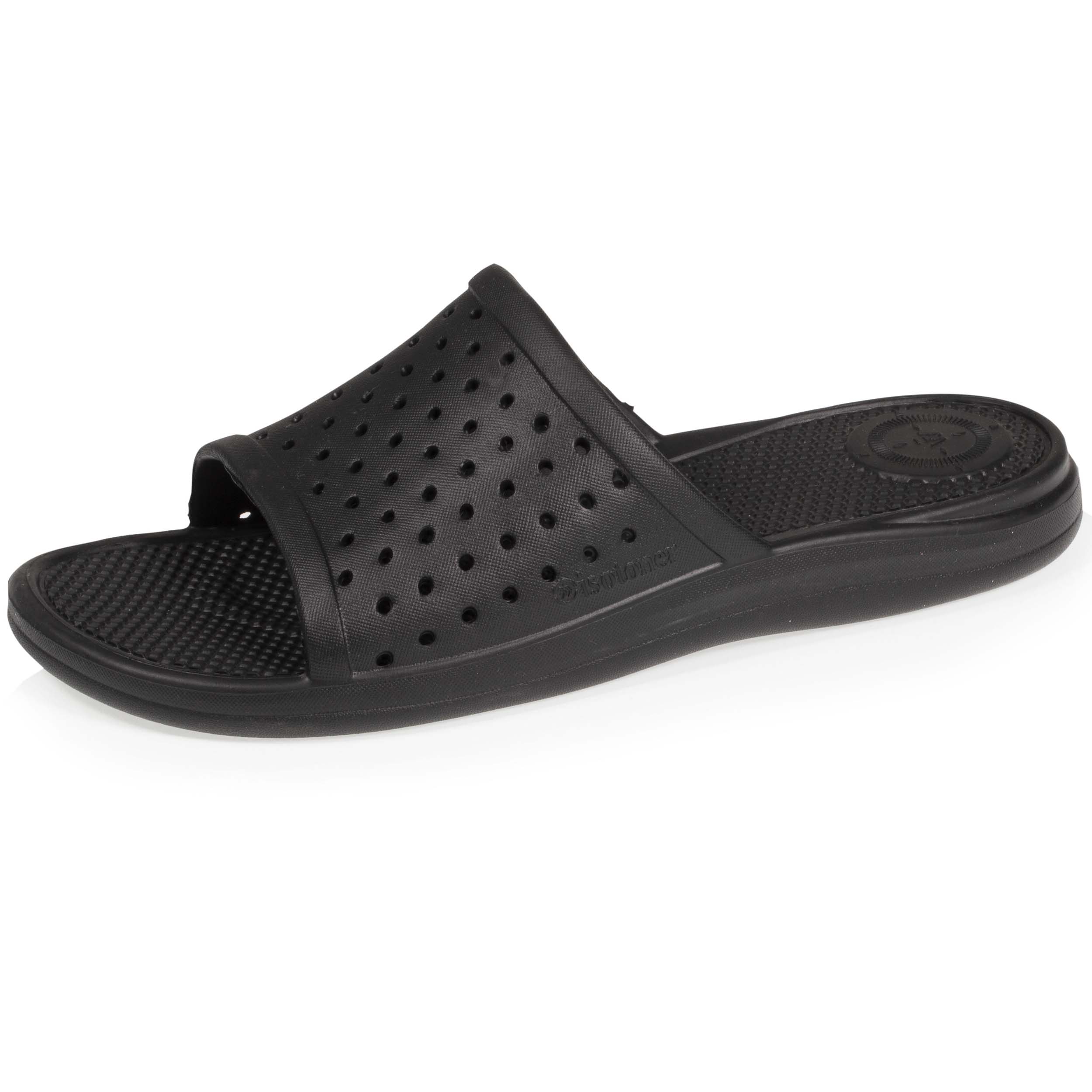 Mules Claquettes Femme Ajour es Noir Isotoner mules-claquettes-femme-ajour-es-noir-isotoner