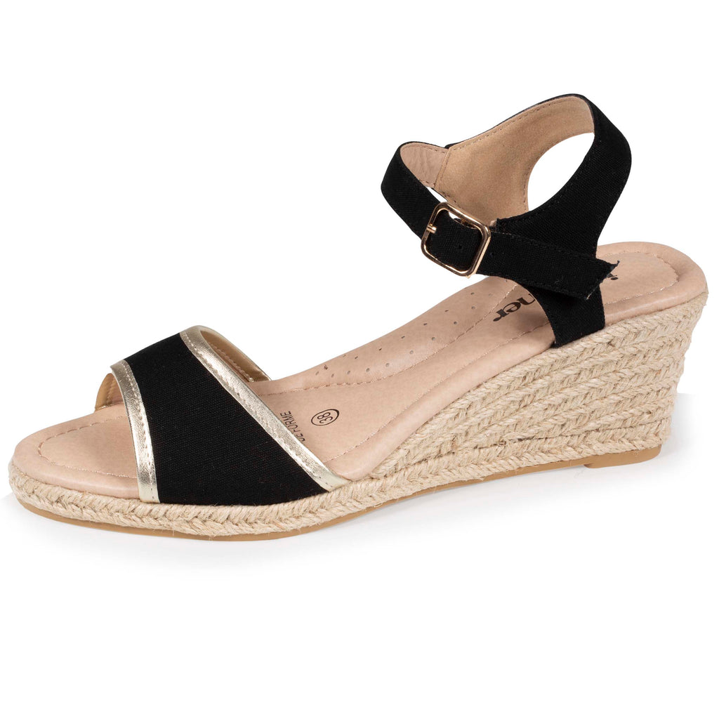 Espadrilles Femme d tail dor talon Isotoner