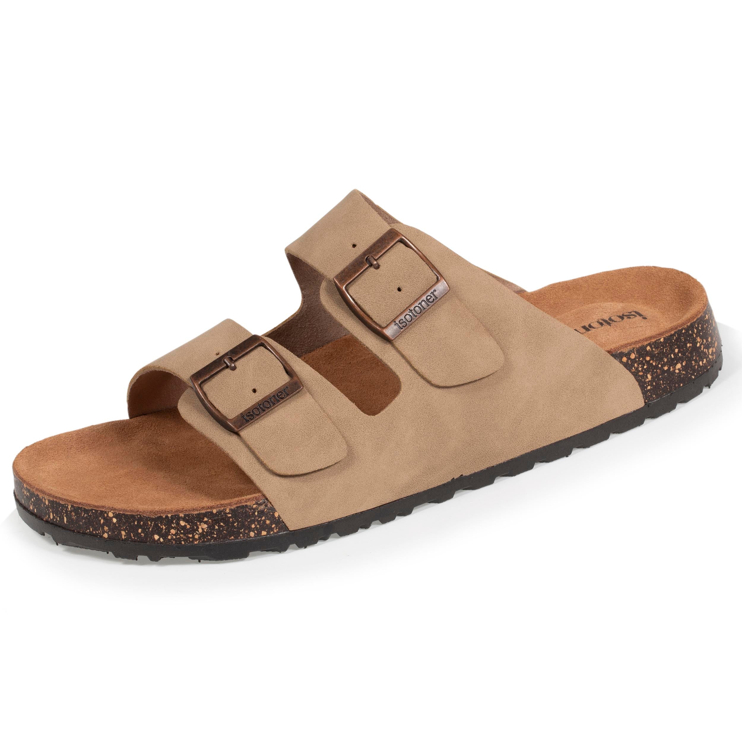 Mules Claquettes Homme Double Bride Taupe Isotoner mules-claquettes-homme-double-bride-taupe-isotoner