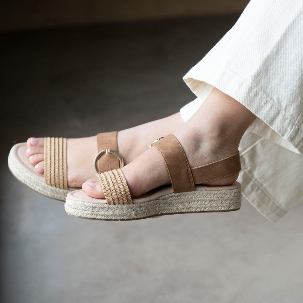 Sandales Femme Tressées Camel - Isotoner