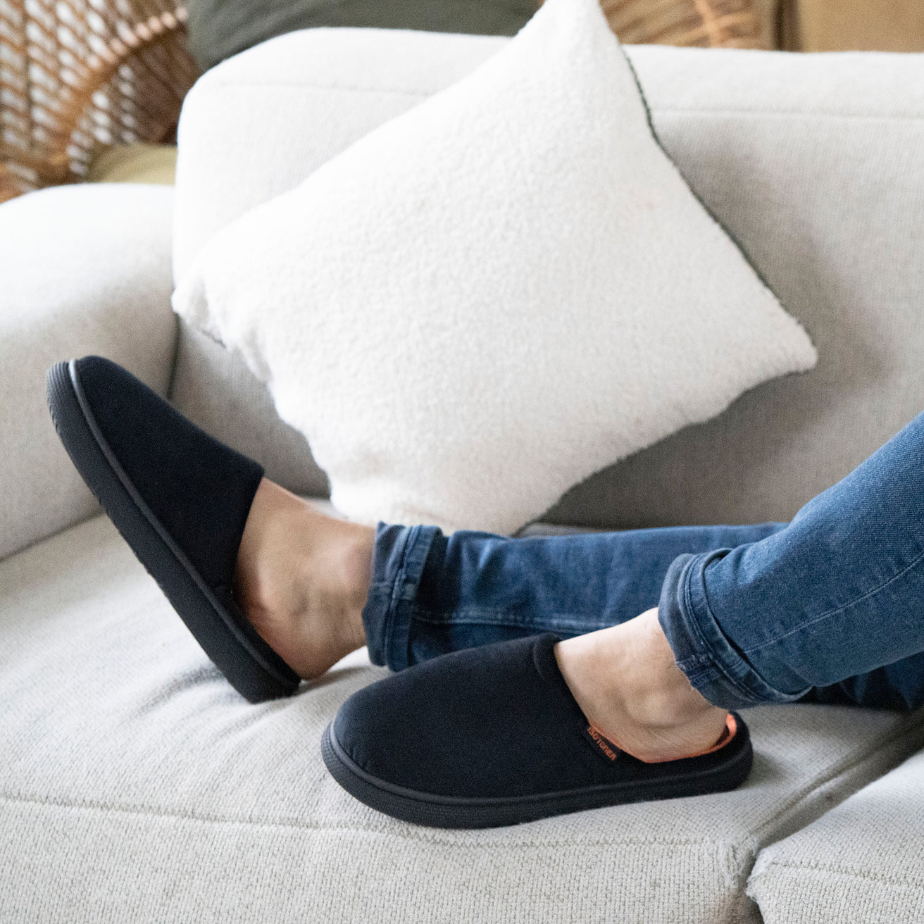 Chaussons mules Homme BLOUP Noir orange