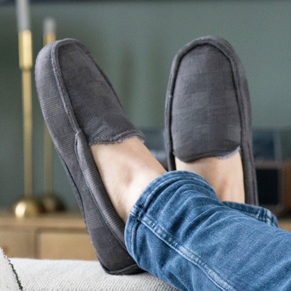 Chaussons mocassins Homme Gris - Isotoner