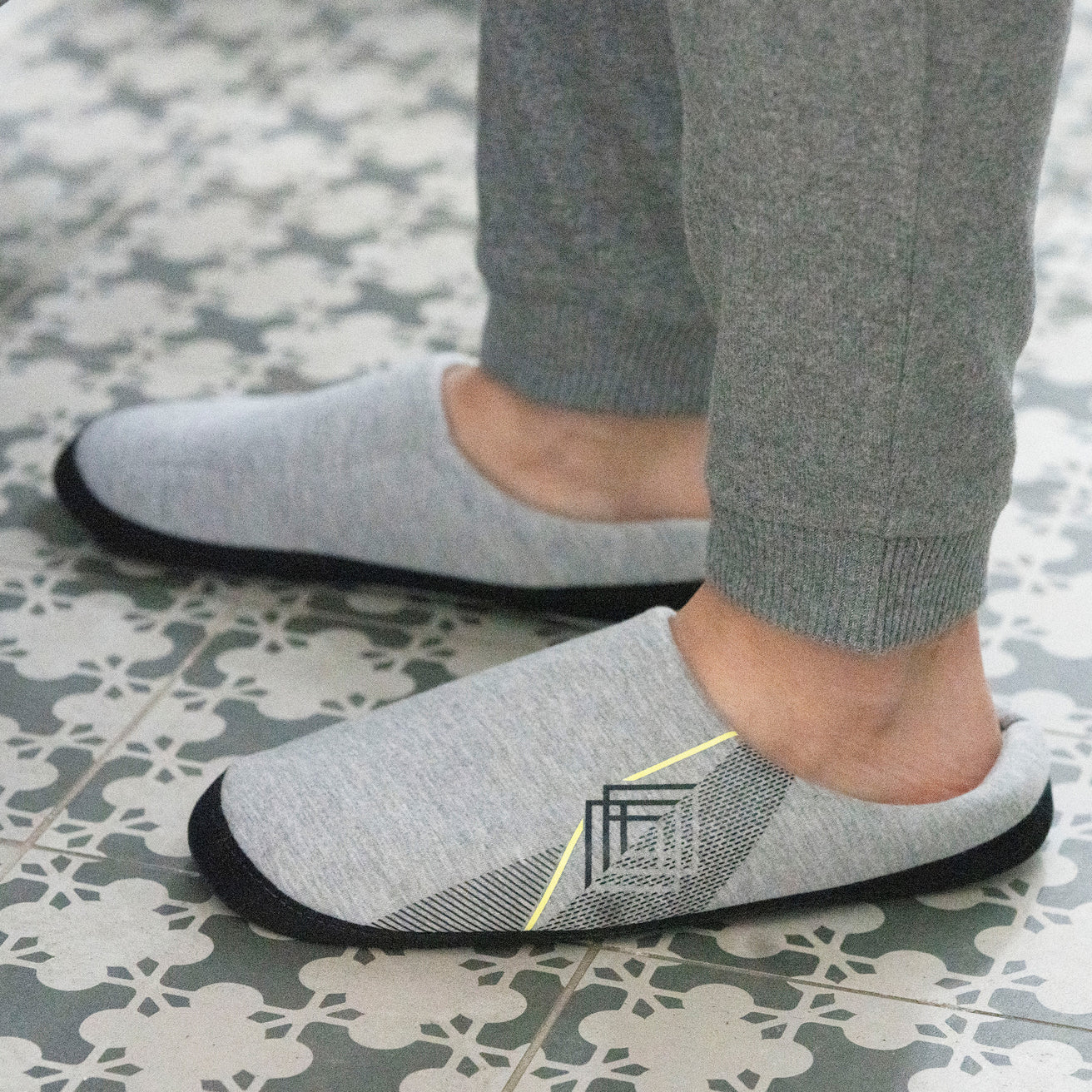 Chaussons mules Homme jersey Gris foncé