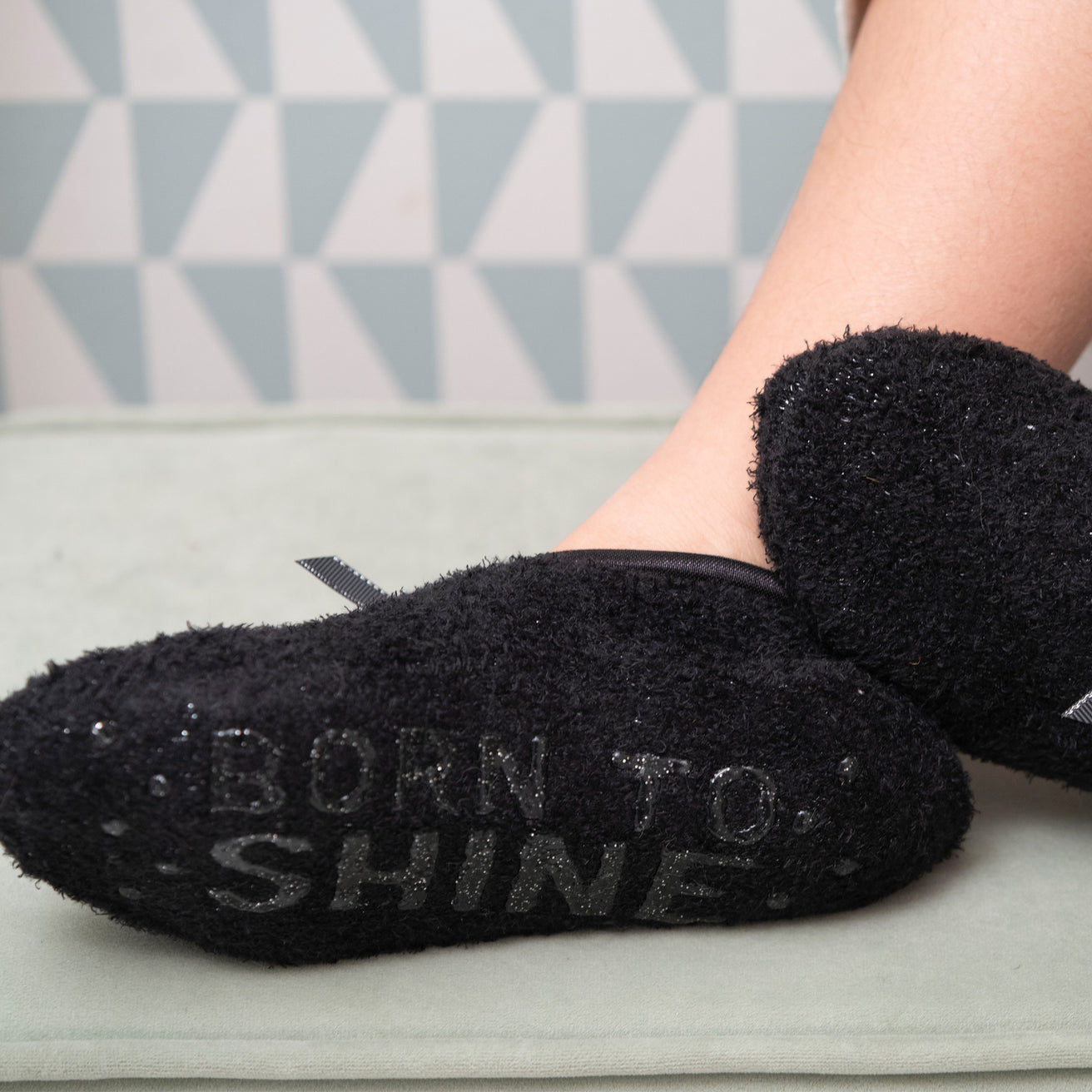 Chaussettes Femme maille peluche Noir
