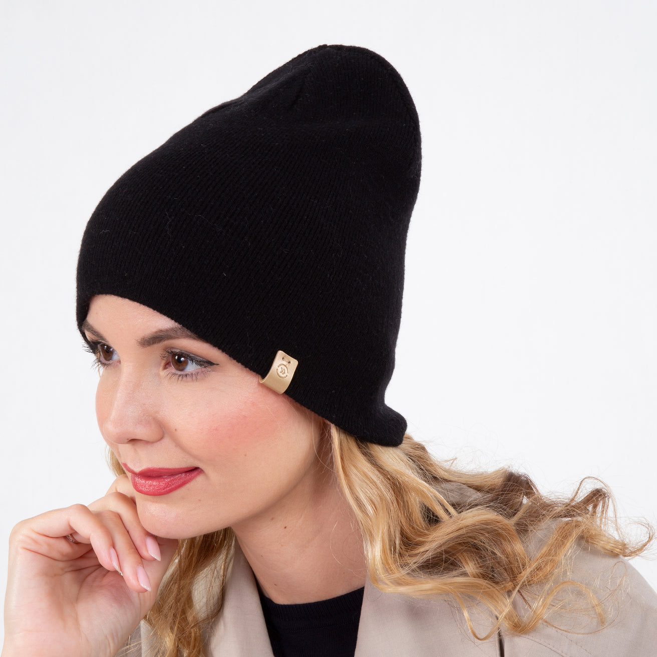Bonnet Femme Soft Touch Noir/Crème