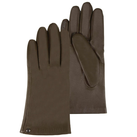 Gants Femme cuir doublé soie Olive - Isotoner