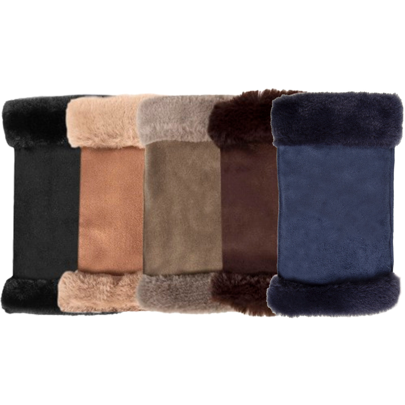 Mitaines Femme bord imitation fourrure Denim