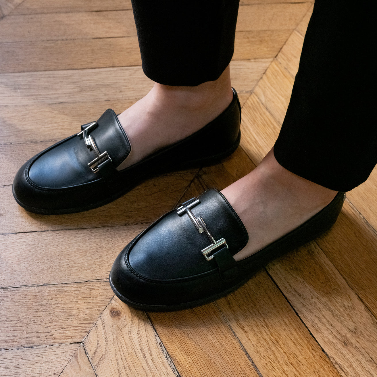 Mocassins Femme accessoire argenté
