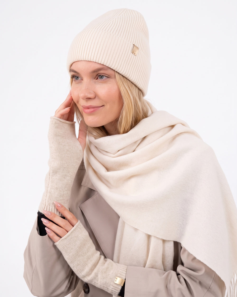 Mitaines Femme Maille longues Beige - Isotoner