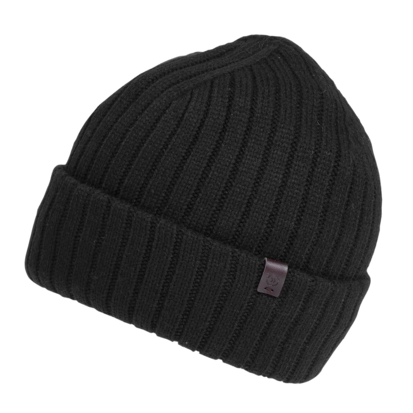 Bonnet Homme Maille Côtelée Noir