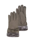 Gants Femme Kaki tactiles suédine