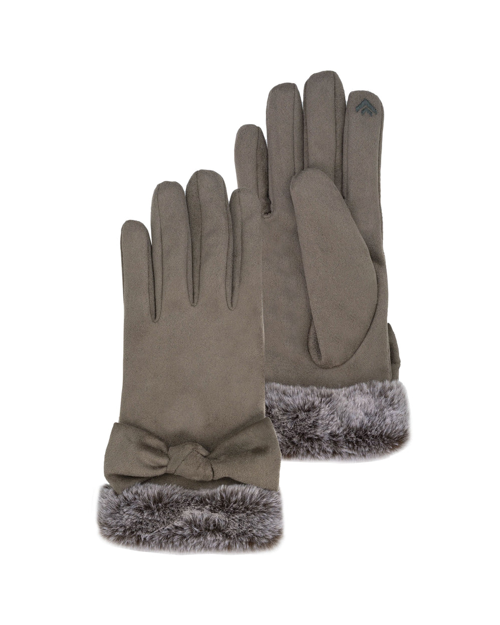 Gants Femme Kaki tactiles suédine - Isotoner