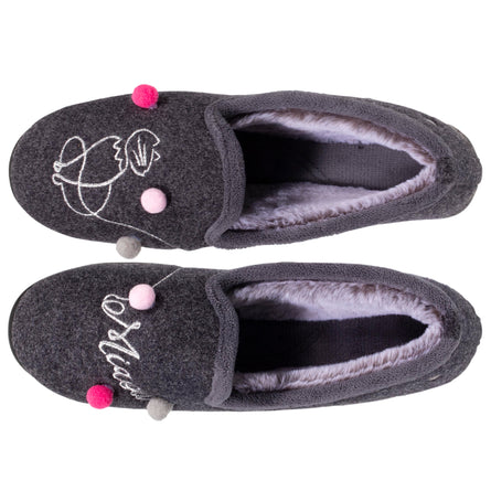 Chaussons charentaises Femme Gris chiné fantaisie - Isotoner