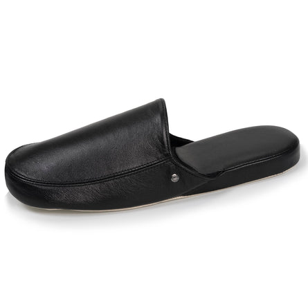 Chausson mules cuir Homme Noir - Isotoner