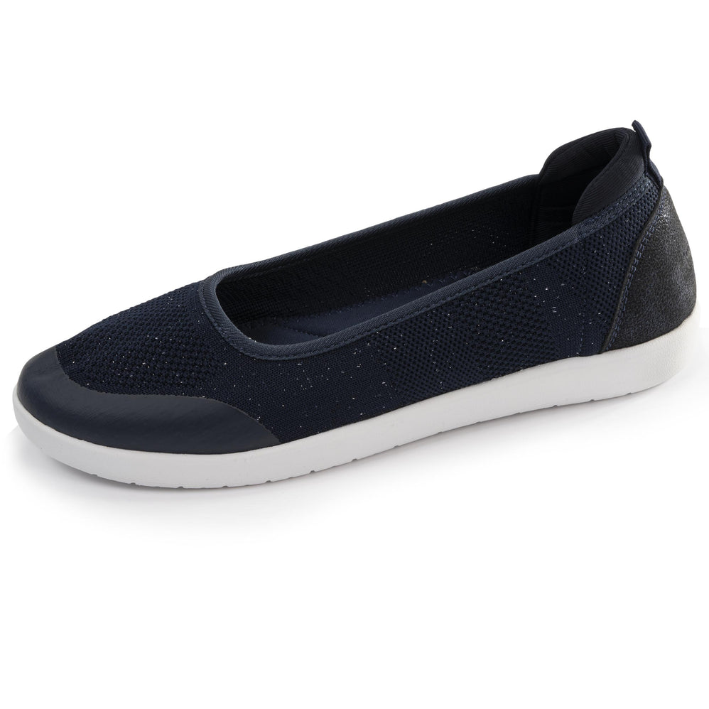 Ballerines Femme slip-on Marine lurex - Isotoner