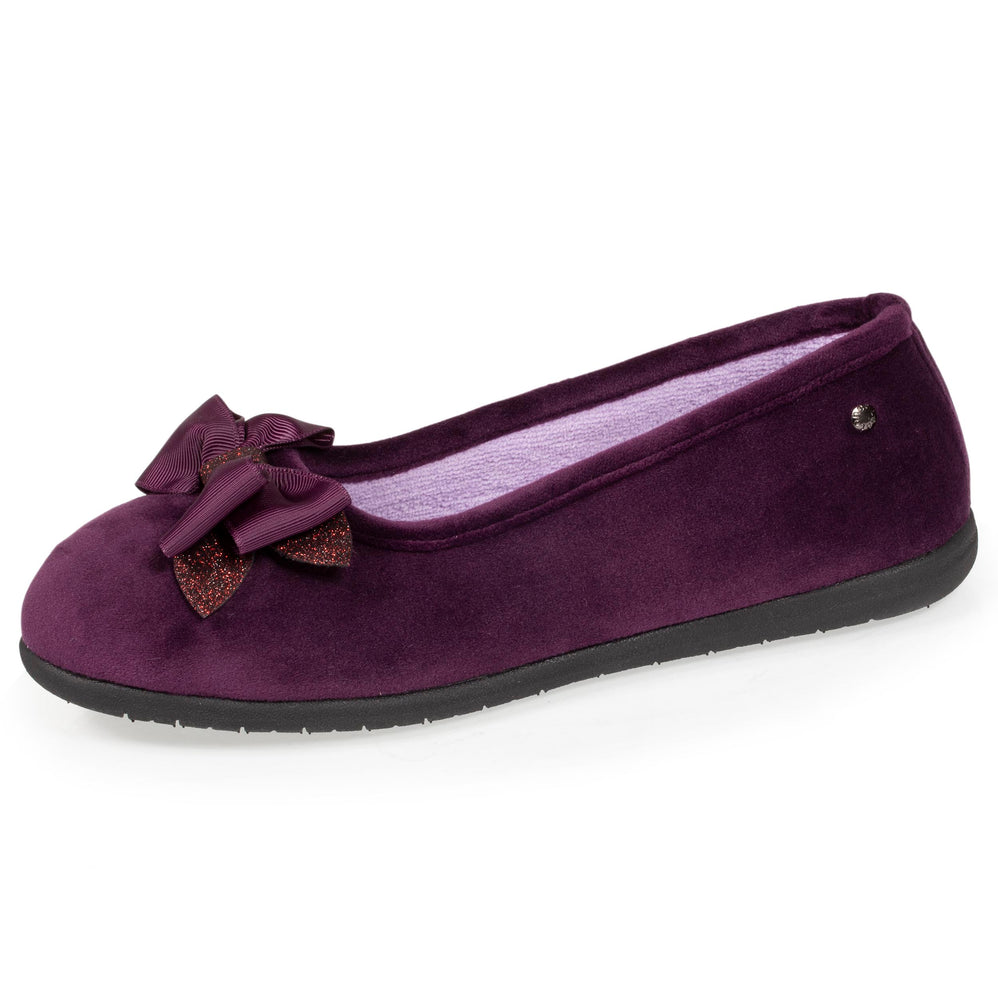 Chaussons ballerines Femme Aubergine - Isotoner