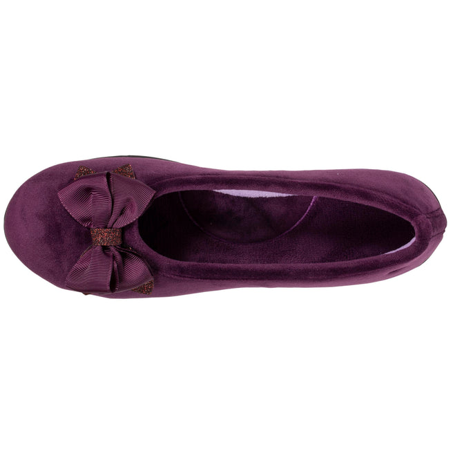 Chaussons ballerines Femme Nœud Aubergine
