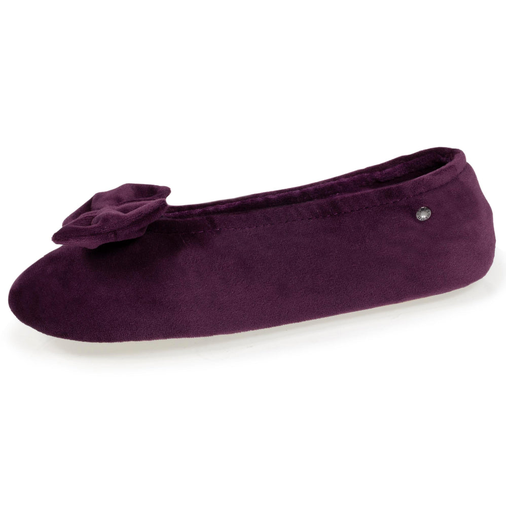 Chaussons ballerines Femme Nœud Aubergine - Isotoner
