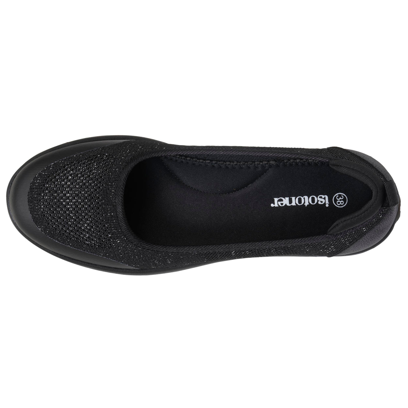 Ballerines Femme slip-on Lurex Noir
