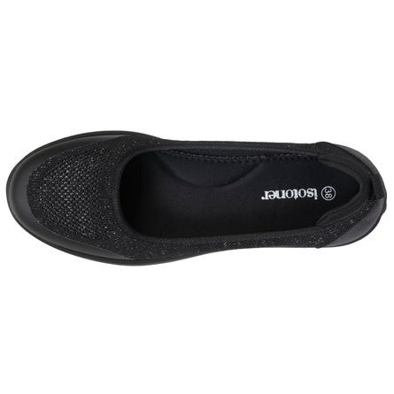 Ballerines Femme slip-on Lurex Noir - Isotoner