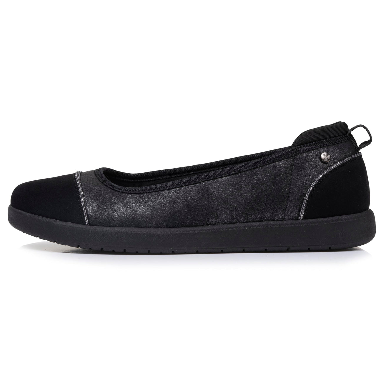 Ballerines Femme slip-on confort Noir Argent