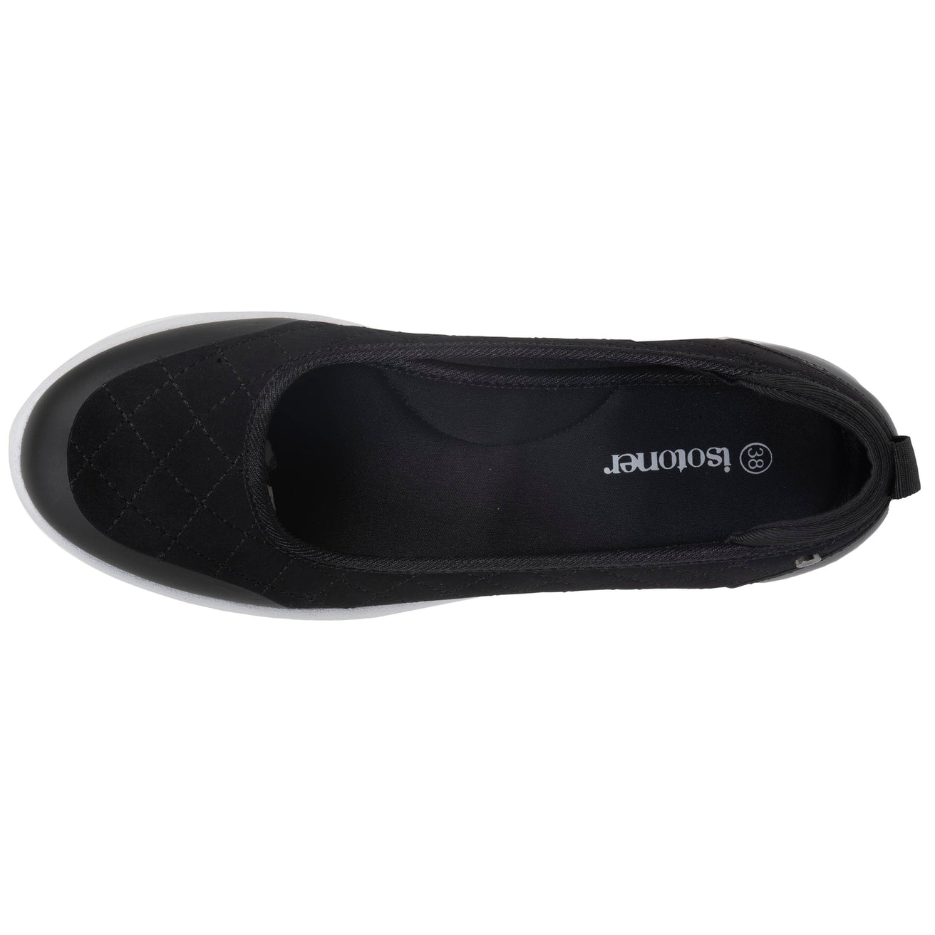 Ballerines Femme slip-on Noir Matelassé