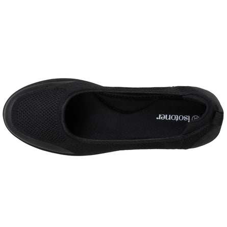 Ballerines Femme slip on Noir Perforé - Isotoner