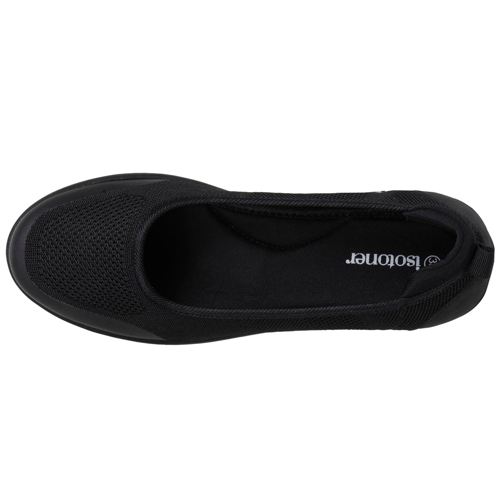 Ballerines Femme slip on Noir Perforé - Isotoner