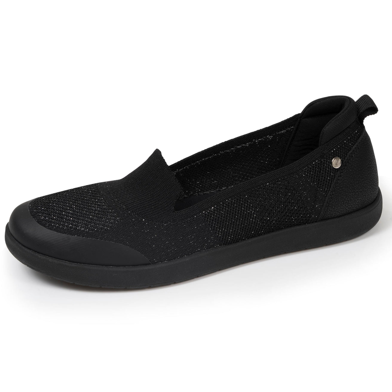 Ballerines Femme slip on confort Noir Lurex