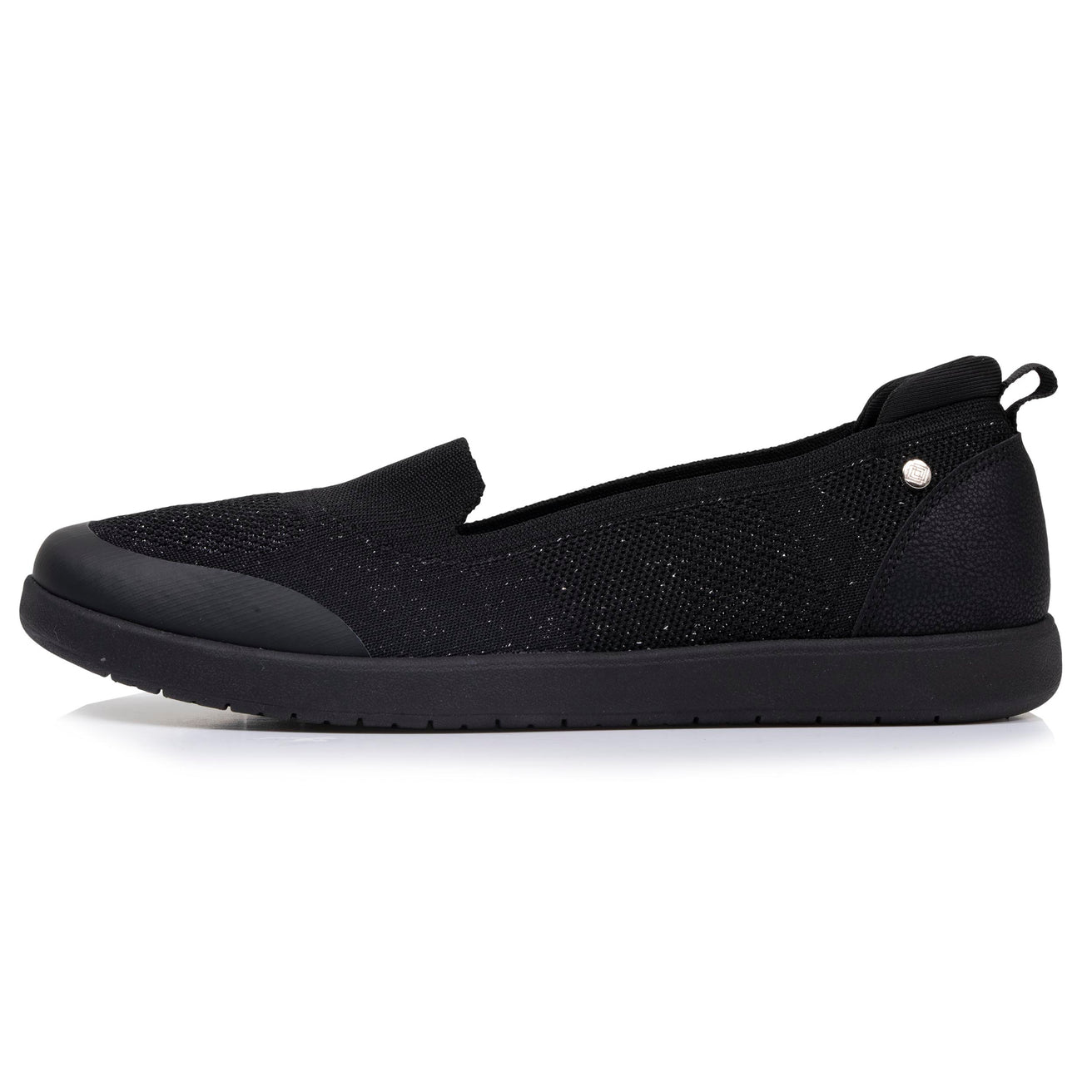 Ballerines Femme slip on confort Noir Lurex