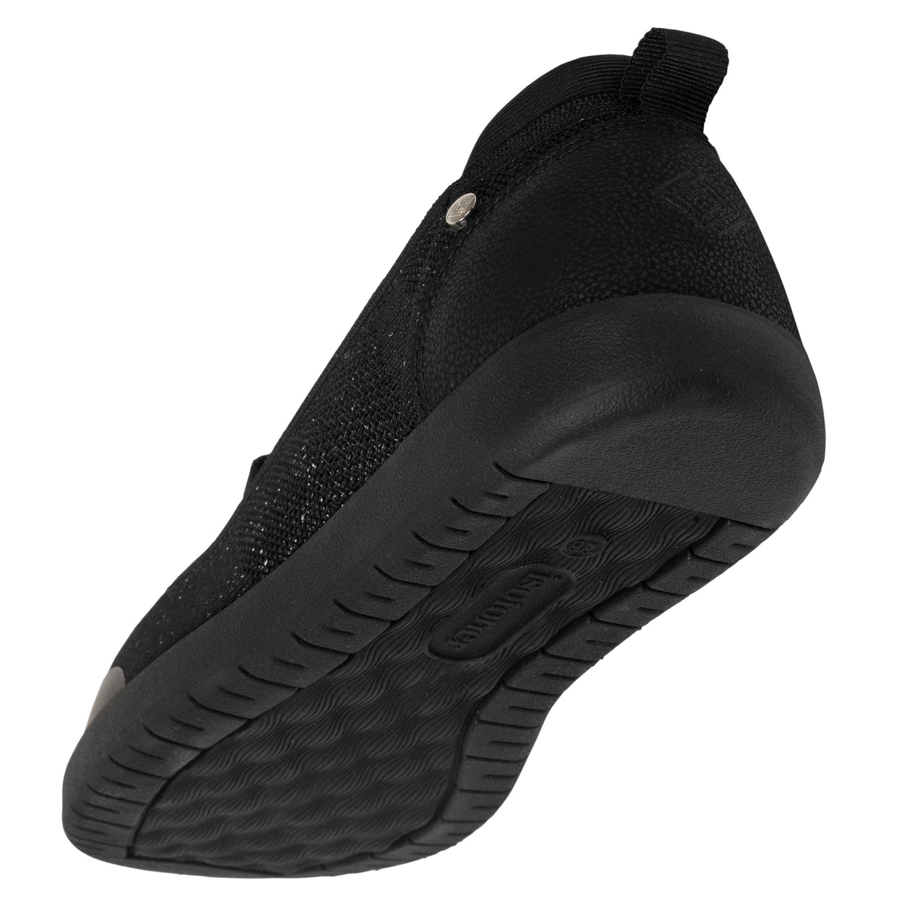 Ballerines Femme slip on confort Noir Lurex