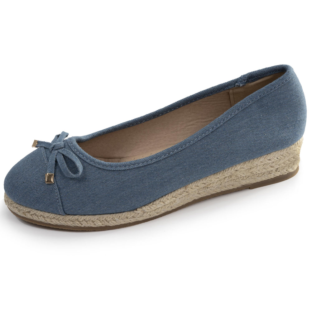 Ballerines Femme corde talon compensé Bleu - Isotoner