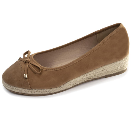 Ballerines Femme corde talon compensé Camel - Isotoner