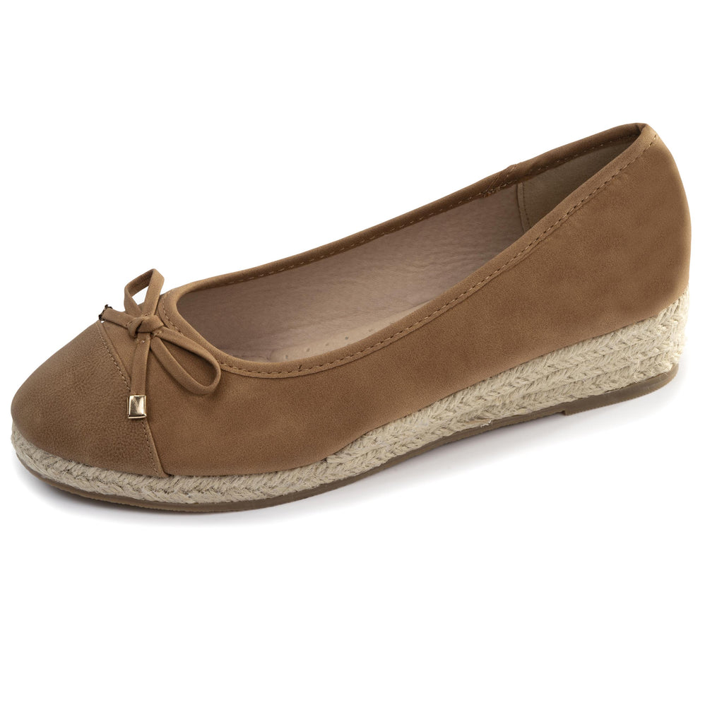 Ballerines Femme corde talon compensé Camel - Isotoner