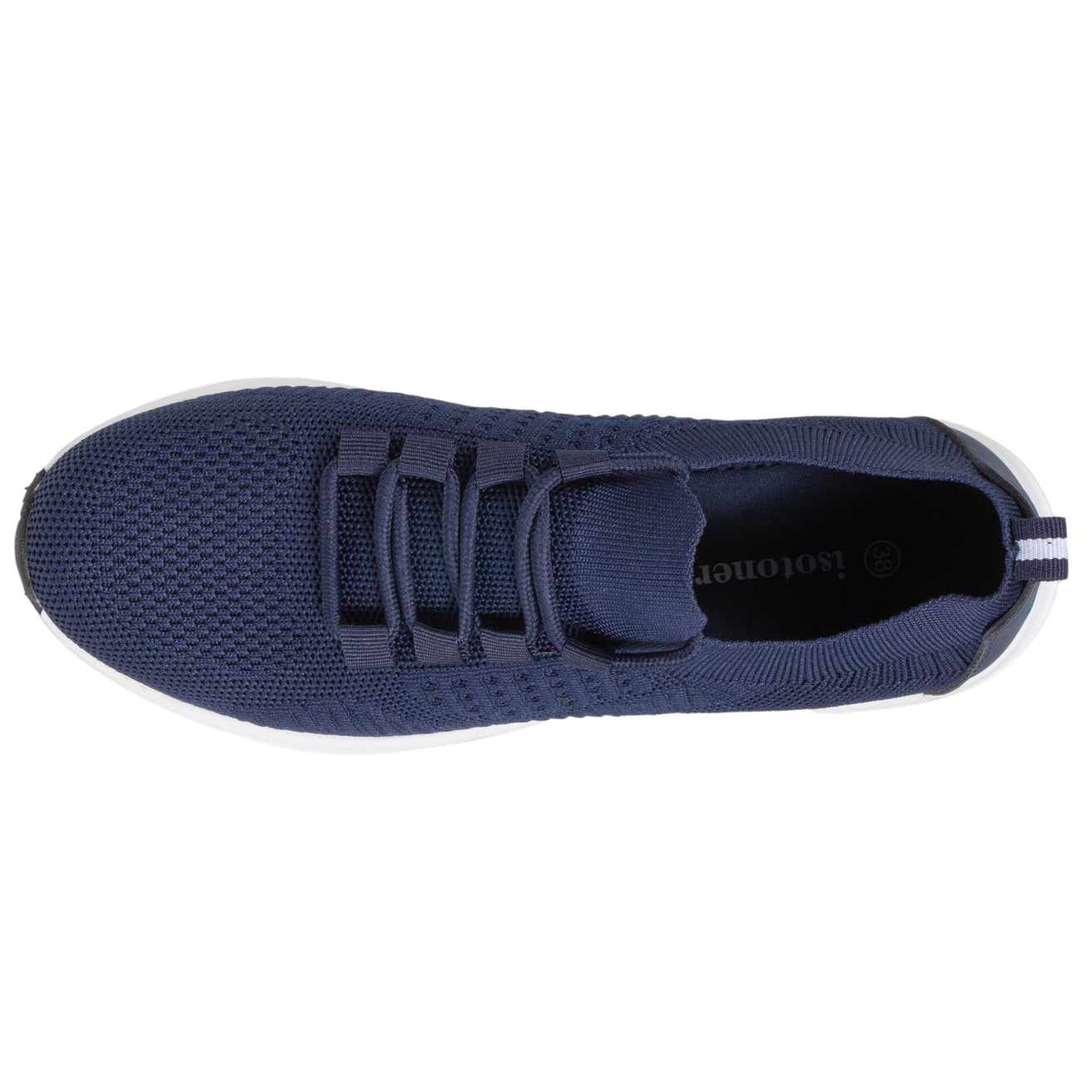 Bleu Marine Basket Sneakers Femme Sans Lacet Baskets Confort Femme Slip-on à Lacets Marine Isotoner