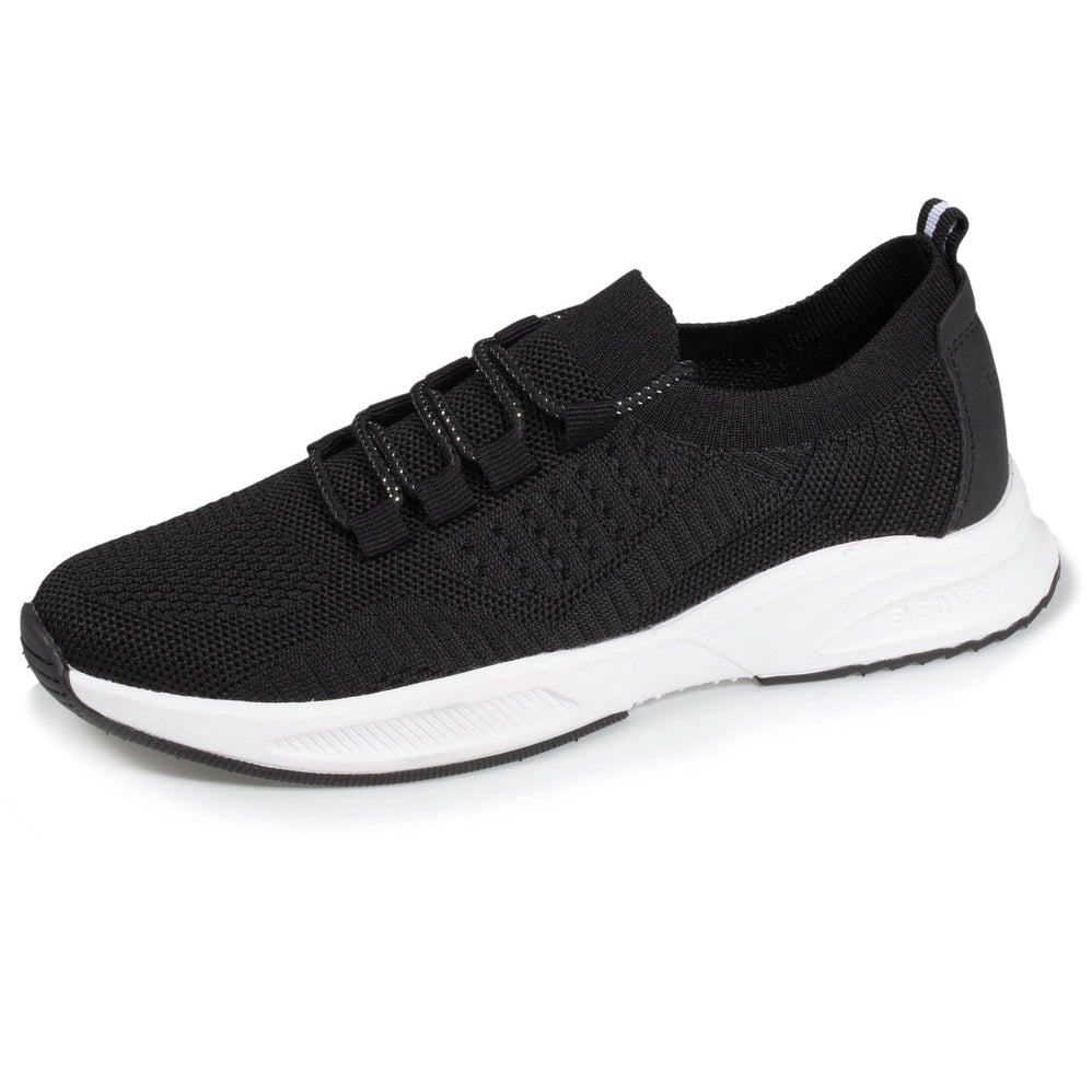 Baskets Confort Femme Slip-on à lacets Noir - Isotoner