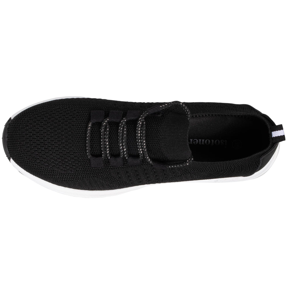 Baskets Confort Femme Slip-on à lacets Noir - Isotoner