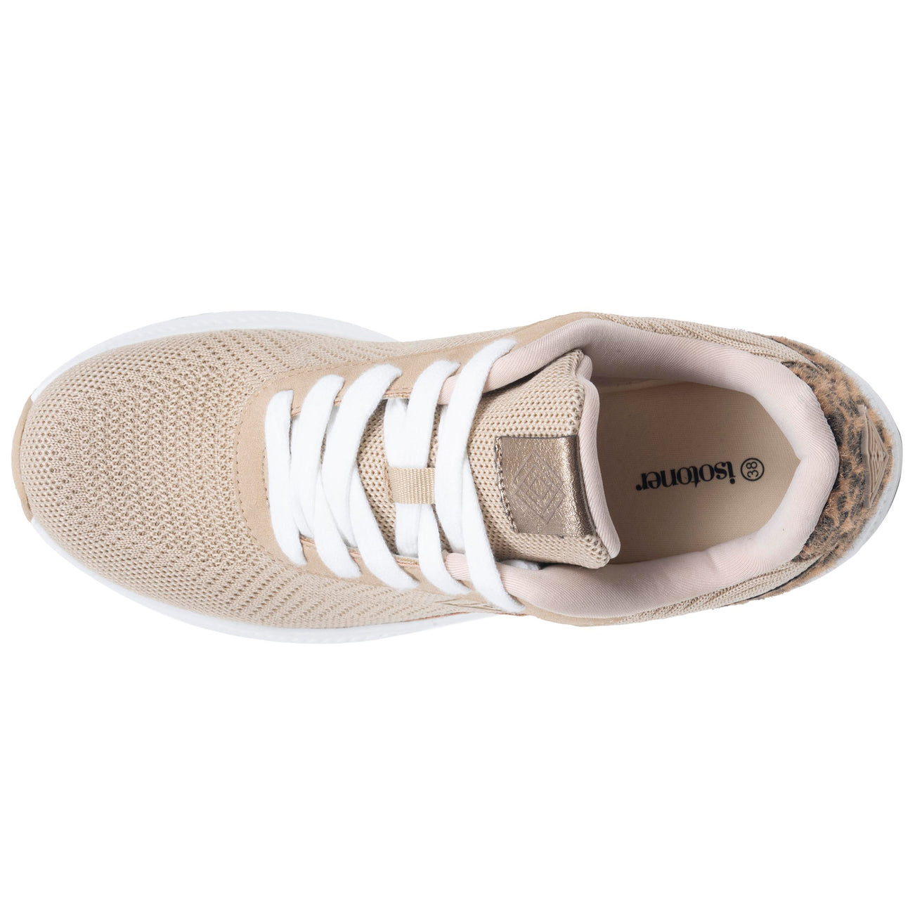 Baskets Femme Confort Beige/Léopard