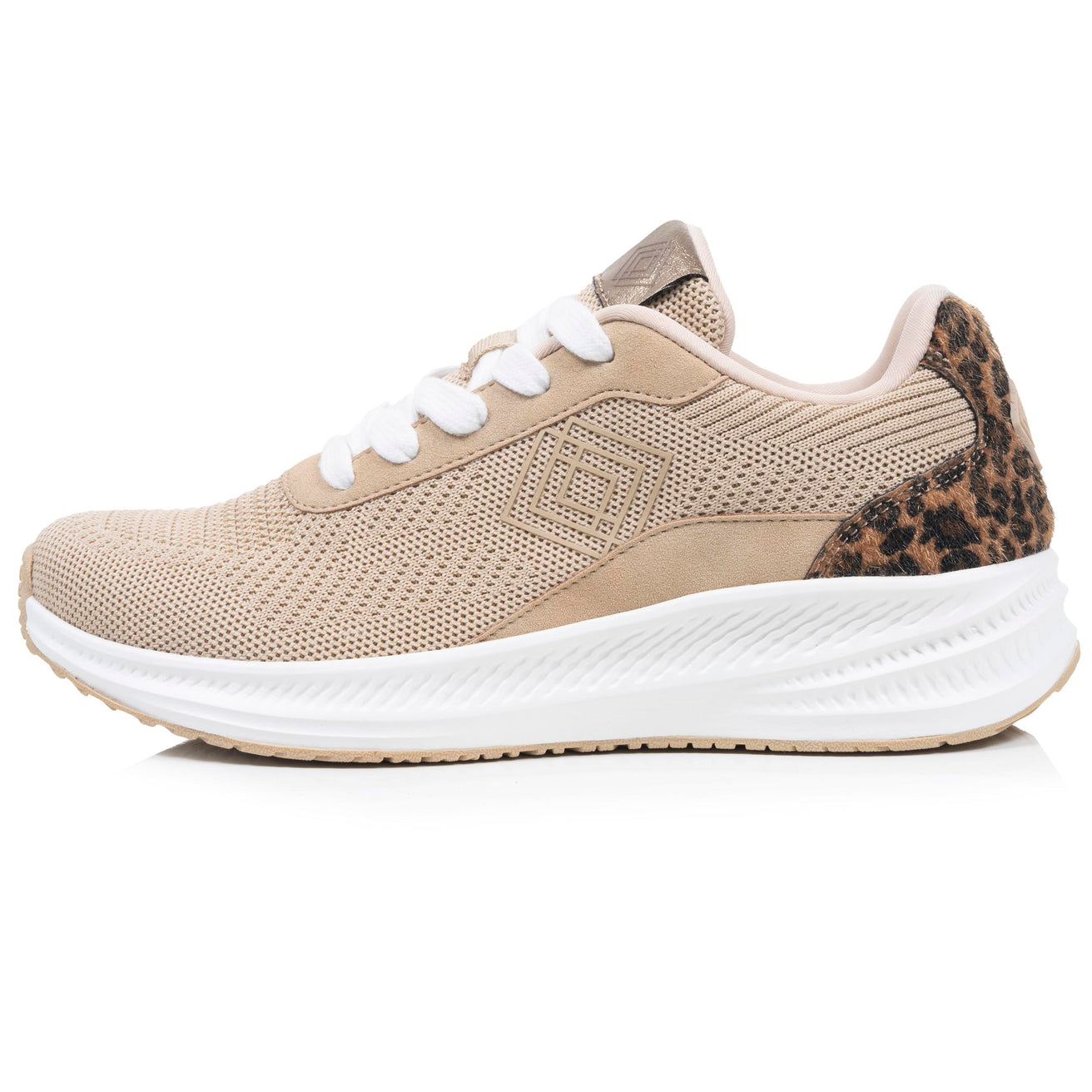 Baskets Femme Confort Beige/Léopard
