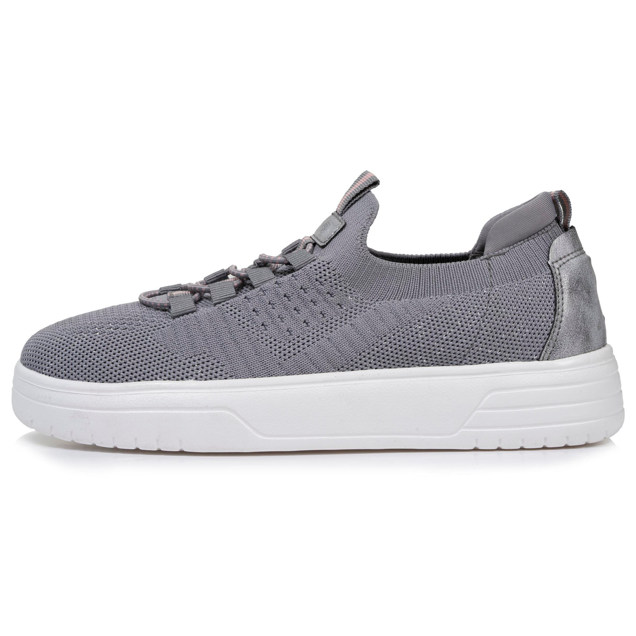 Baskets Femme slip-on talon plateforme Gris