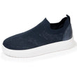 Baskets Femme slip-on talon plateforme Marine Lurex
